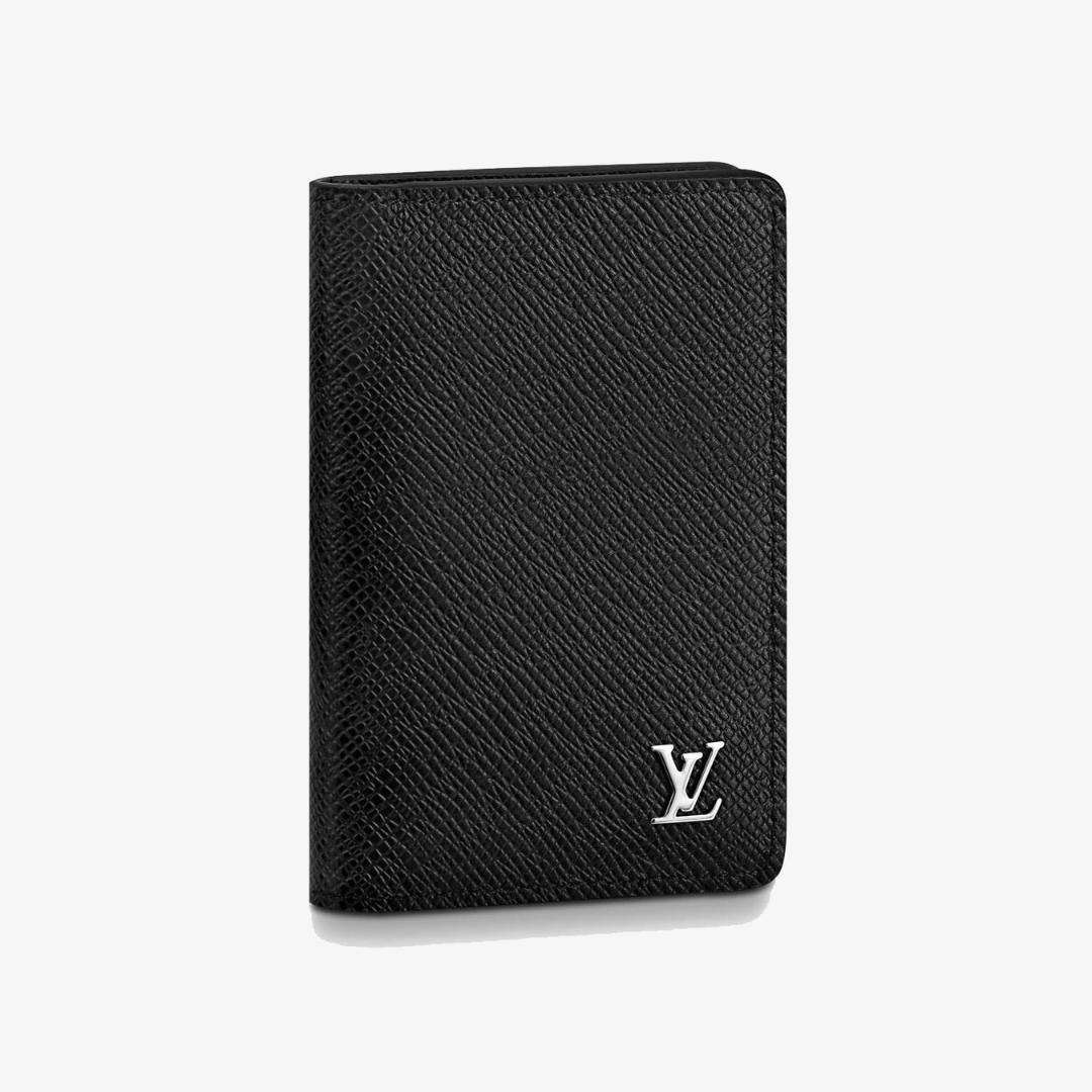 Premium LV Leather Card Holder Black ( Made in Italy)