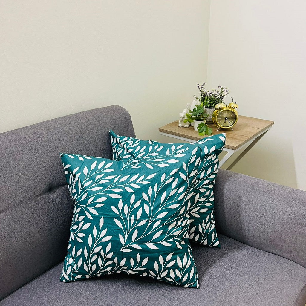 Printed Cushion Covers 2 - Pcs Set Green