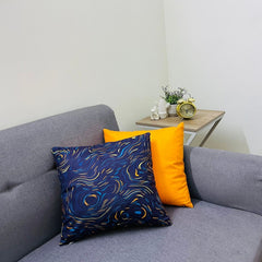 Printed Cushion Covers 2 Pcs Set Yellow Blue