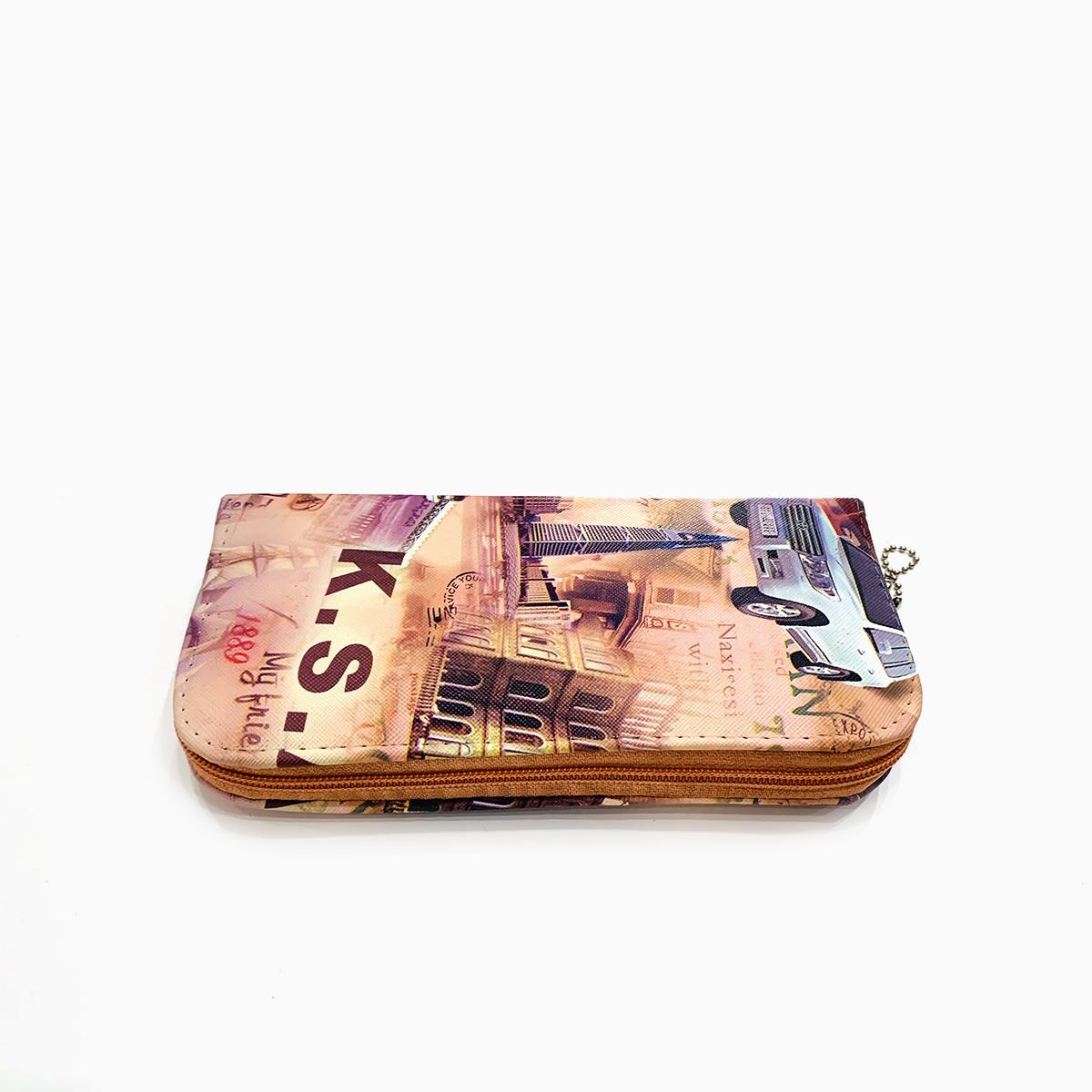 Printed Women's Wallet Brown