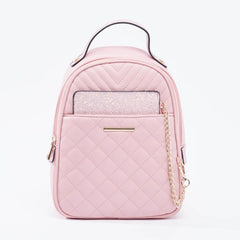 Quilted Backpack with Detachable Pouch