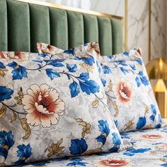 Quirky 3 Pcs Floral Bedding Set Blue