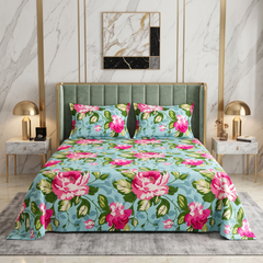 Quirky 3 Pcs Floral Bedding Set Green