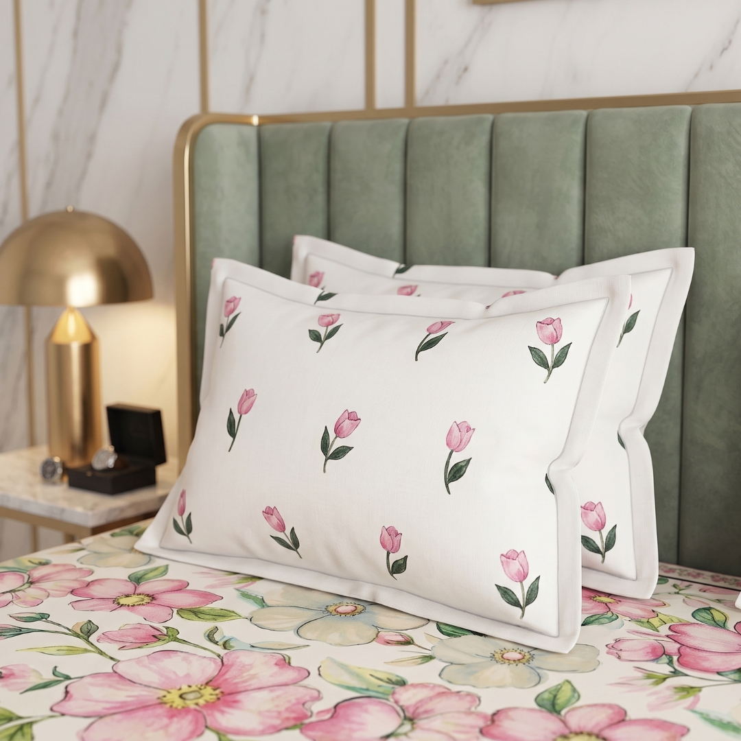 Quirky 3 Pcs Floral Bedding Set Pink