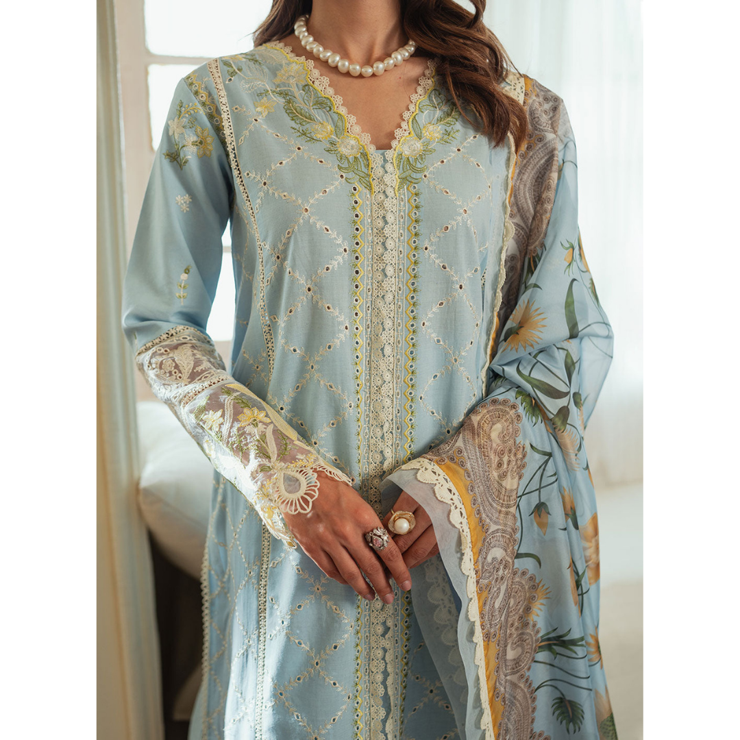 RIDA 3PC Unstitched Embroidered Suit