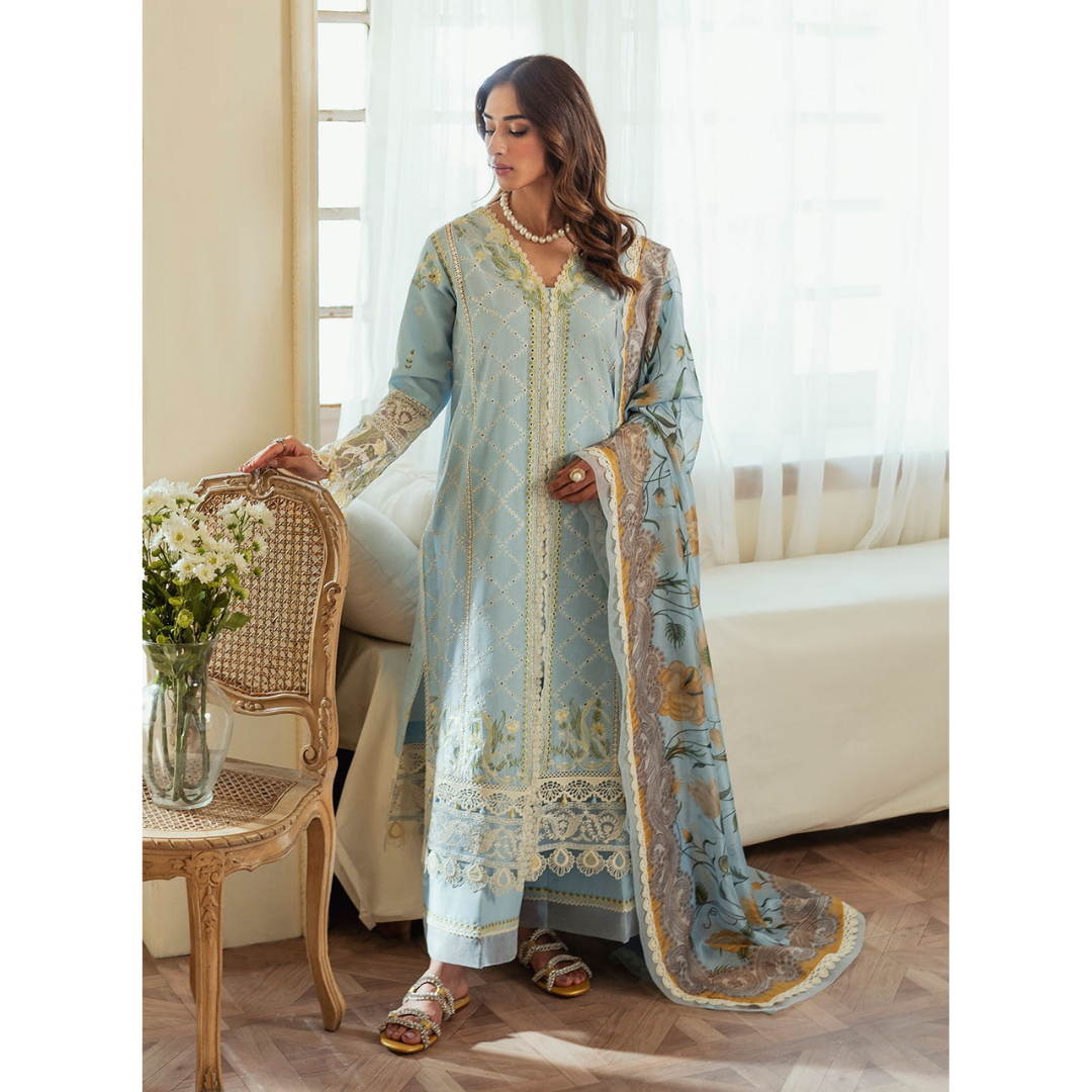 RIDA 3PC Unstitched Embroidered Suit