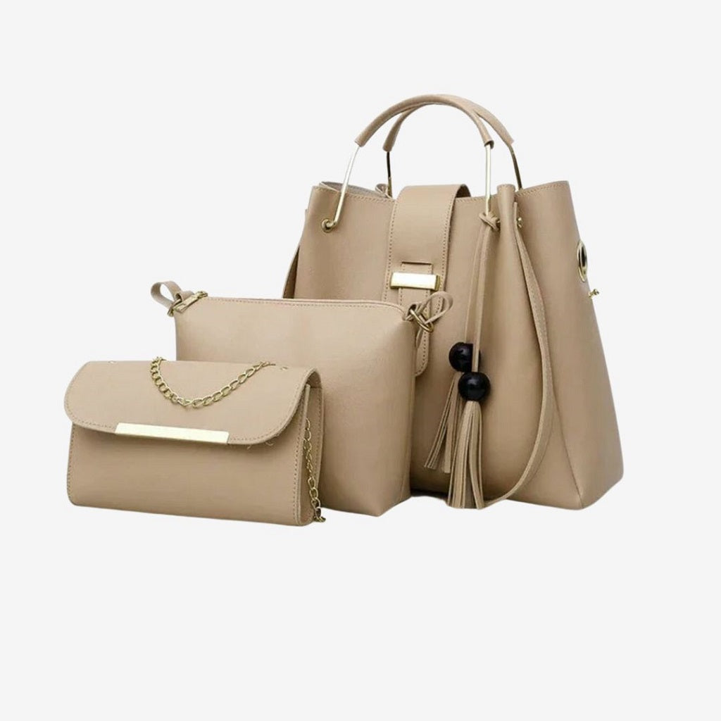 Rangoon 3 Pieces Handbag Beige