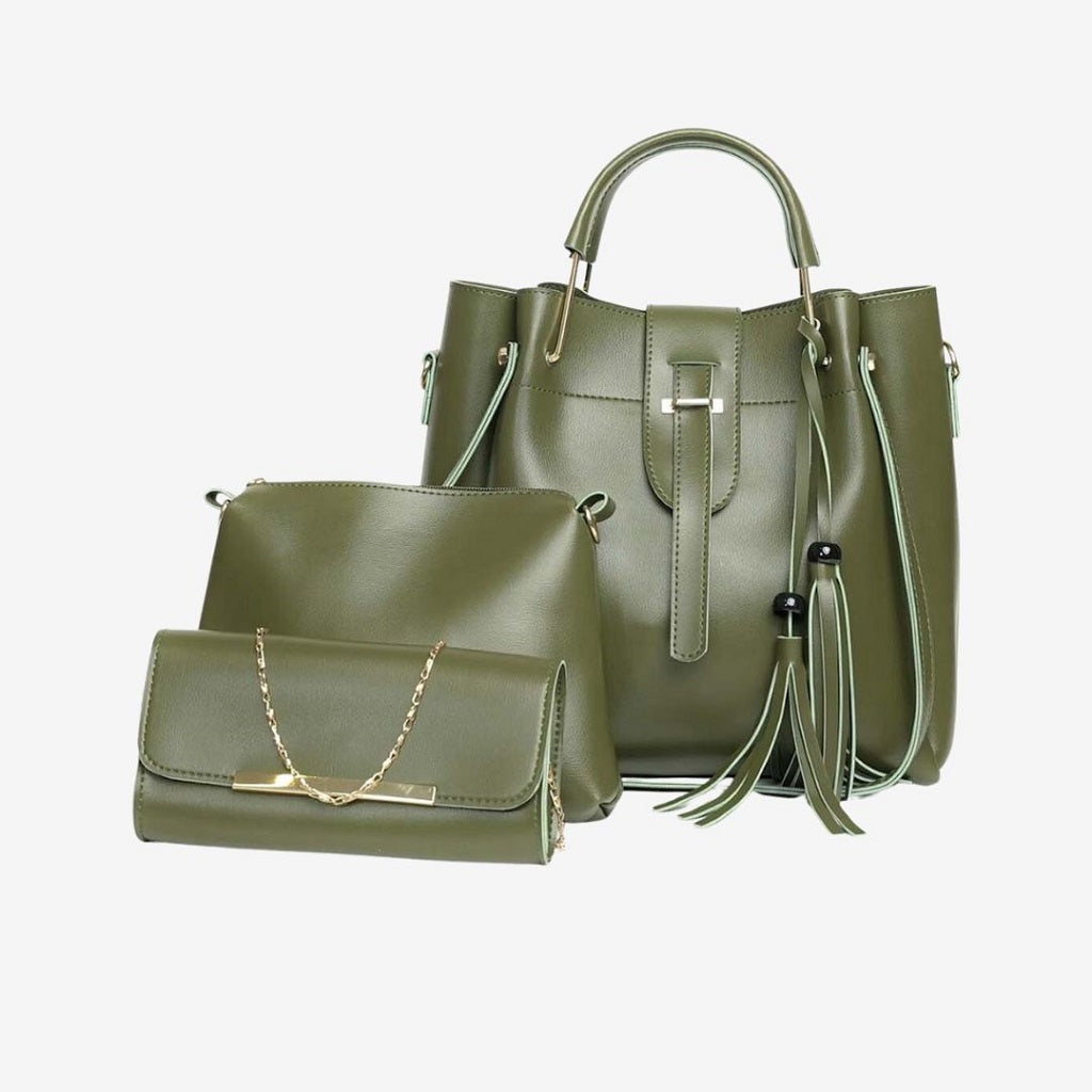 Rangoon 3 Pieces Handbag Green