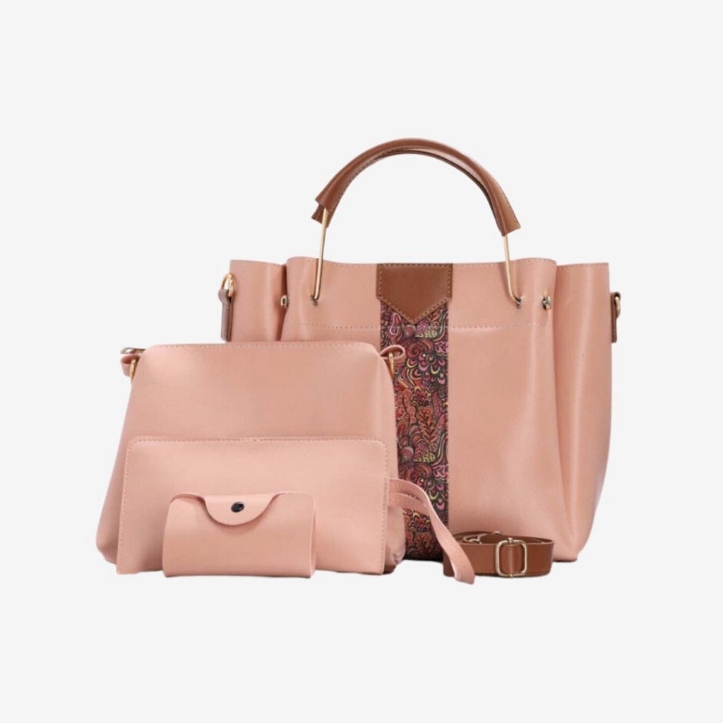 Rangoon 4 Pieces Handbag Pink (Copy)