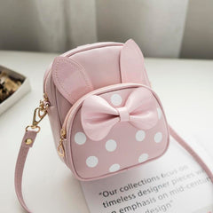 Rangoon Bow Polka Mini Backpack Baby Pink