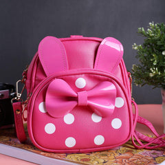 Rangoon Bow Polka Mini Backpack Shocking Pink