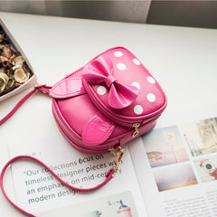 Rangoon Bow Polka Mini Backpack Shocking Pink