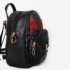 Rangoon Cat Face Mini Backpack Black