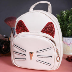 Rangoon Cat Face Mini Backpack Off White