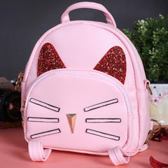 Rangoon Cat Face Mini Backpack Pink