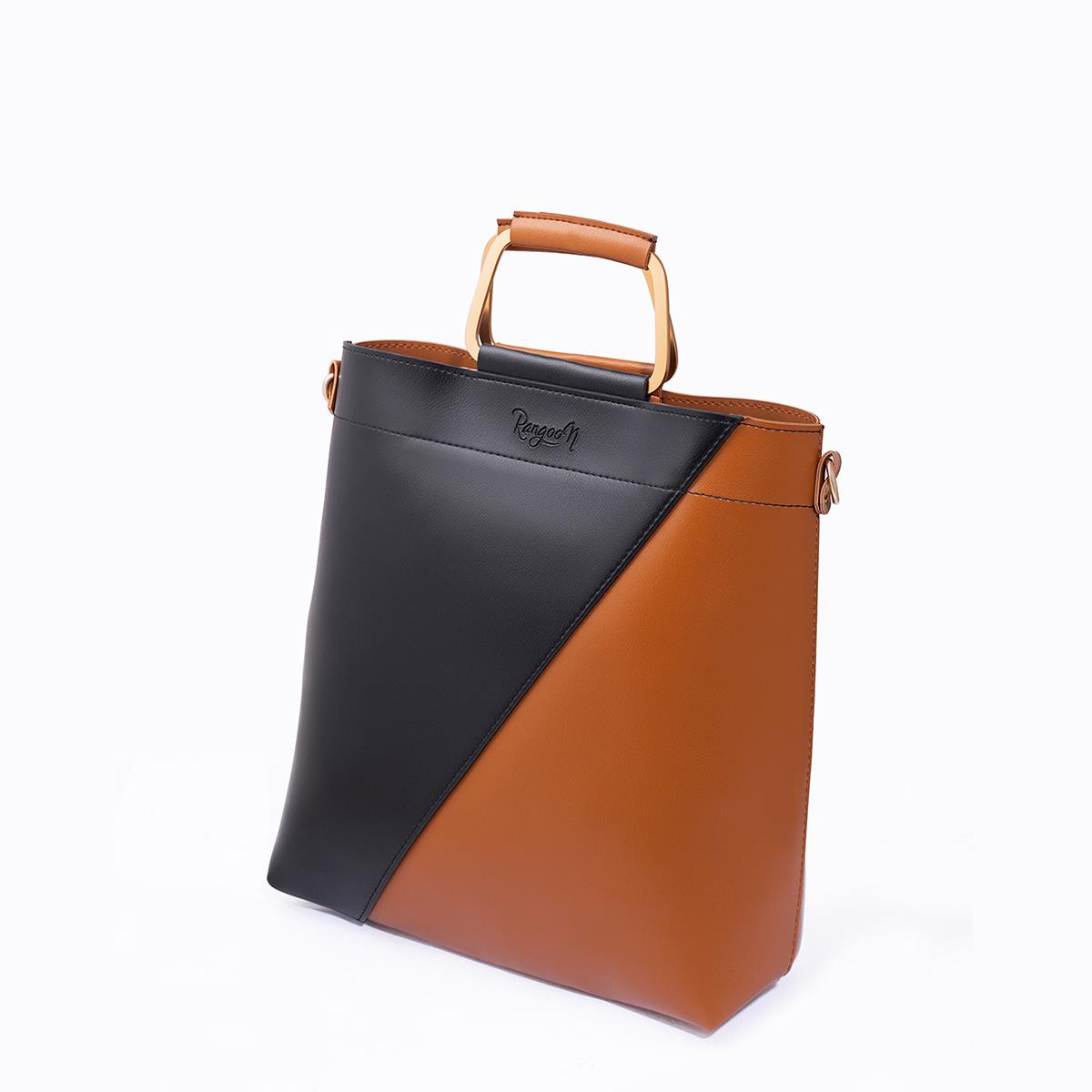 Rangoon Classio Double Handle Bag Black and Brown