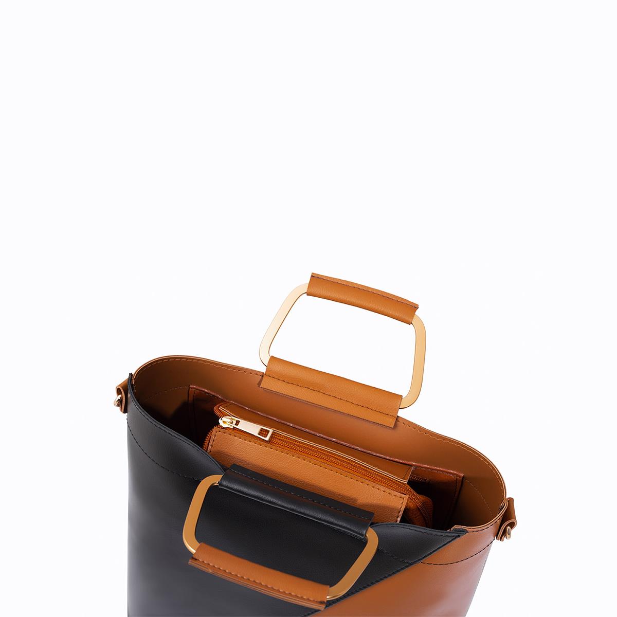 Rangoon Classio Double Handle Bag Black and Brown