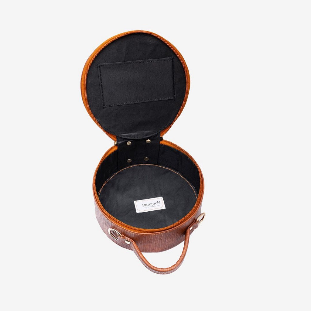 Rangoon Crossbody Round Bag Brown