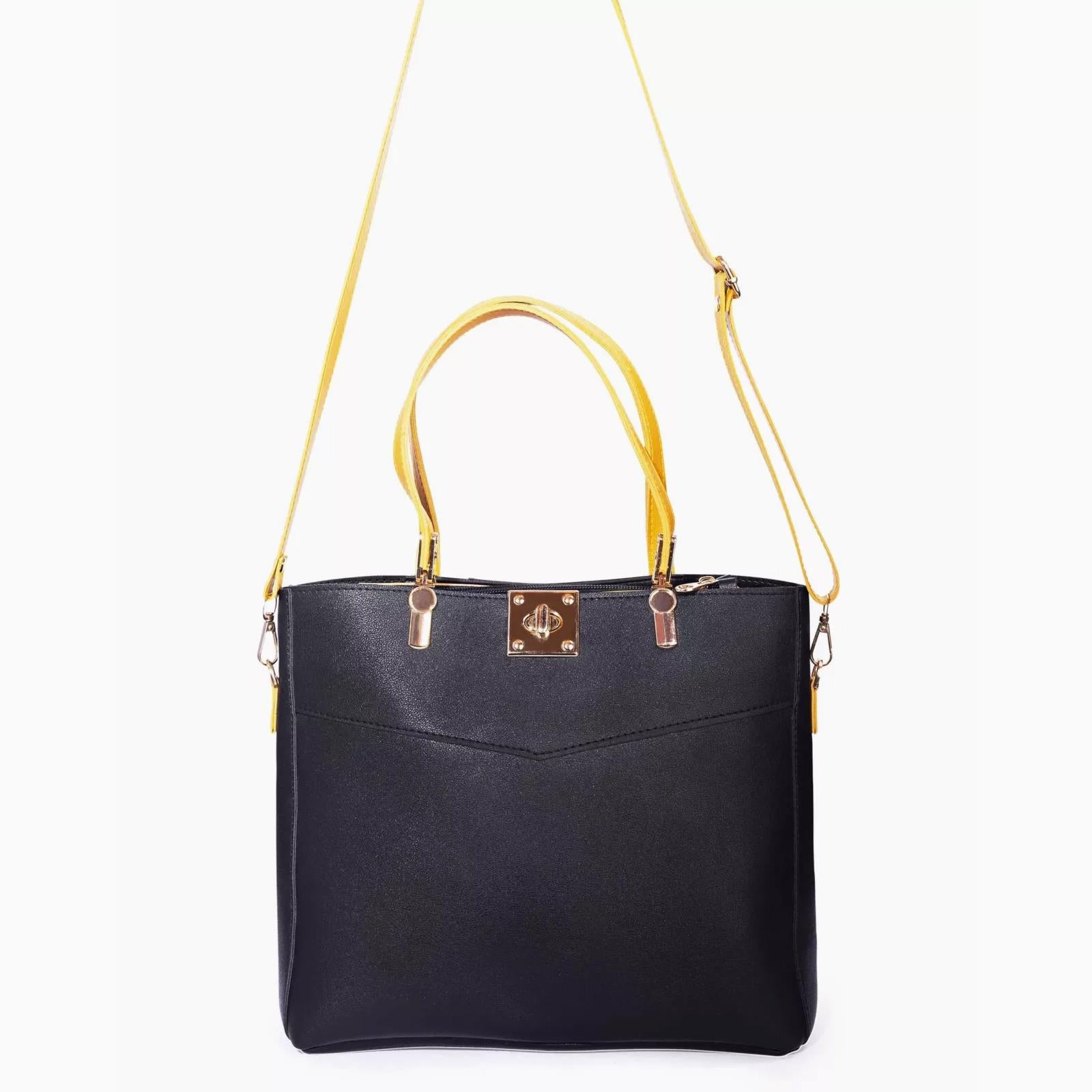 Rangoon Double Handle Tote Bag Black