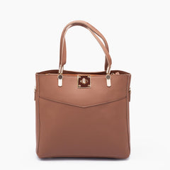 Rangoon Double Handle Tote Bag Brown