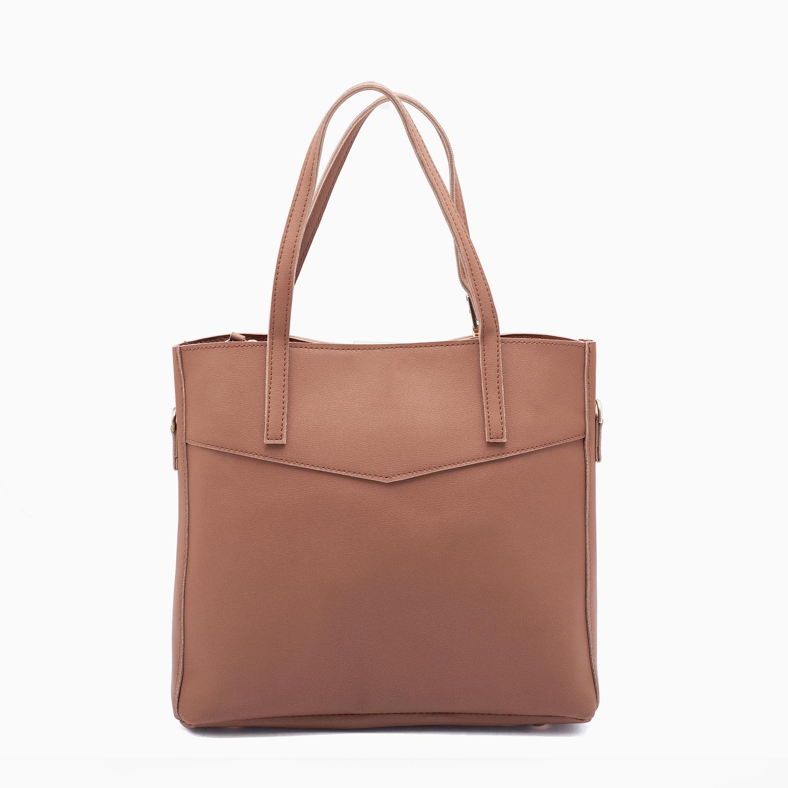 Rangoon Double Handle Tote Bag Brown