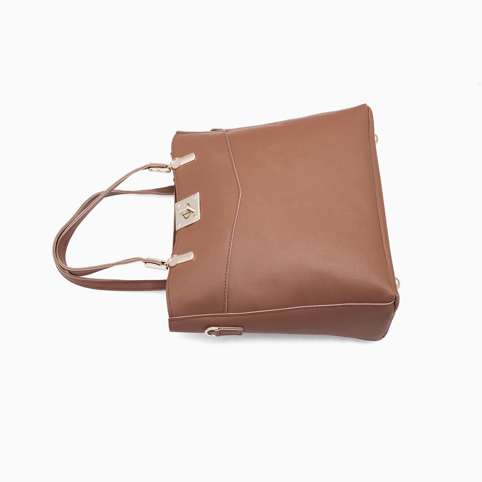 Rangoon Double Handle Tote Bag Brown