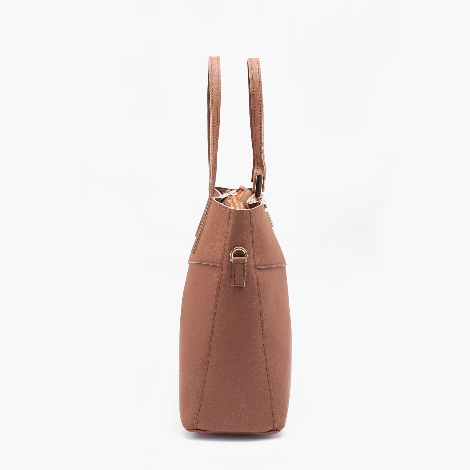 Rangoon Double Handle Tote Bag Brown