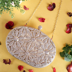 Rangoon Flower Fancy Clutch Golden