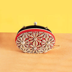 Rangoon Flower Fancy Clutch Red