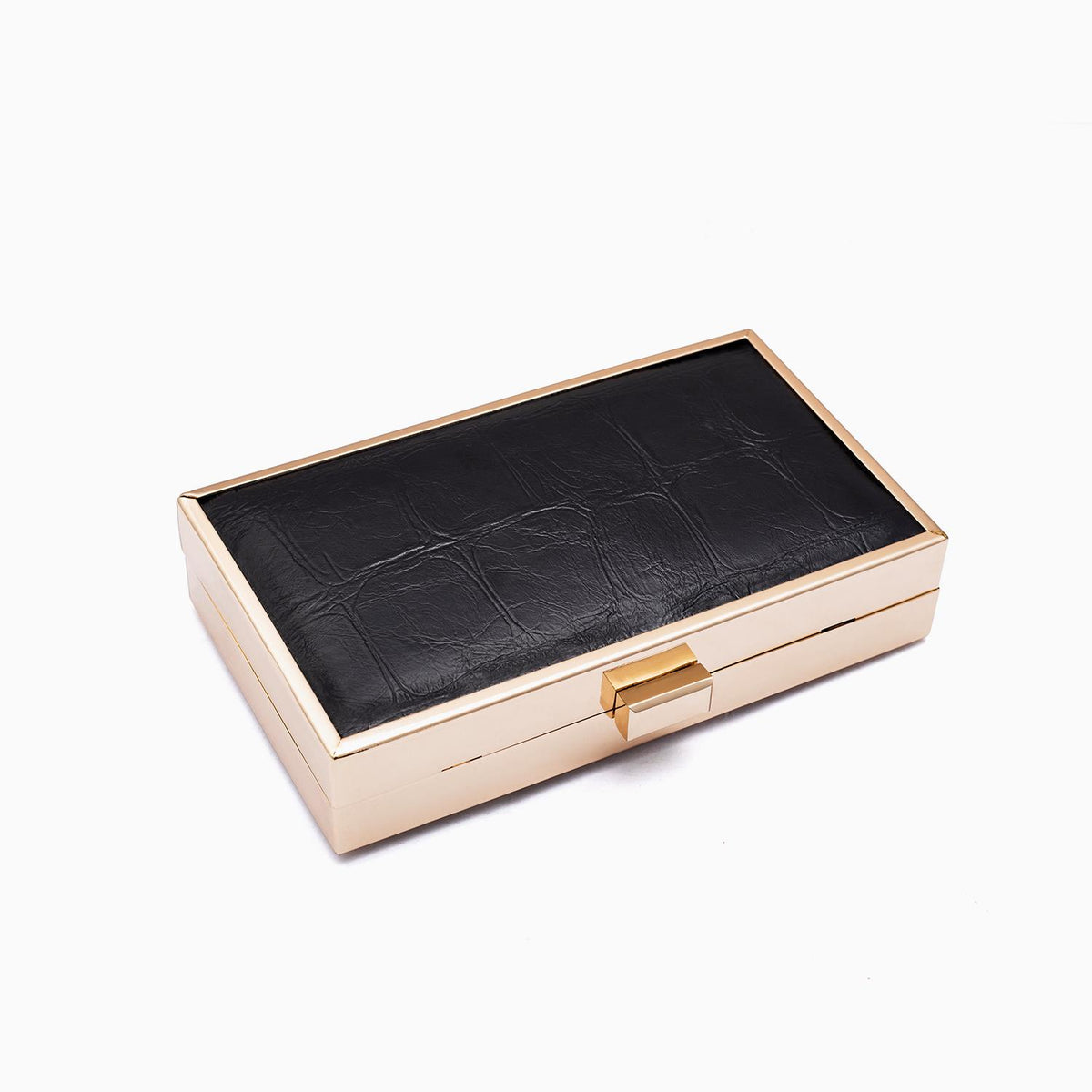 Rangoon Minaudiere Clutch Bag Black Golden