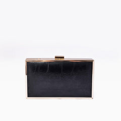 Rangoon Minaudiere Clutch Bag Black Golden