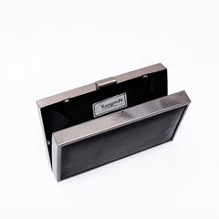 Rangoon Minaudiere Clutch Bag Black Silver