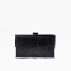 Rangoon Minaudiere Clutch Bag Black Silver