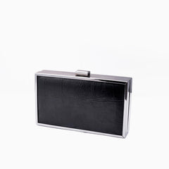 Rangoon Minaudiere Clutch Bag Black Silver