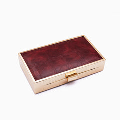 Rangoon Minaudiere Clutch Bag Maroon Golden