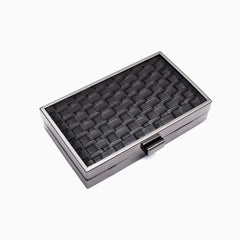 Rangoon Minaudiere Weaved Texture Clutch Bag Black Silver