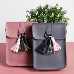 Rangoon Tassels Mobile Bag Grey