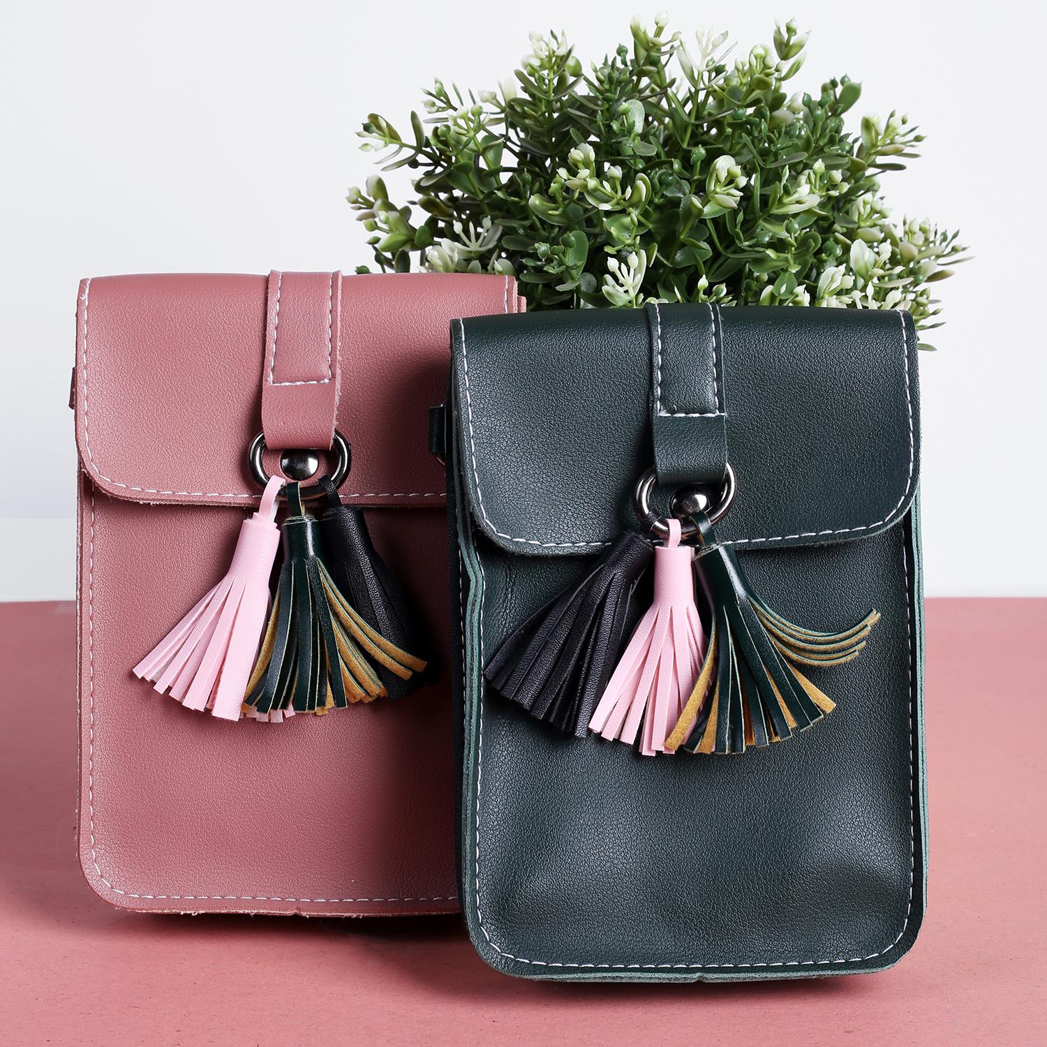 Rangoon Tassels Mobile Bag Pink