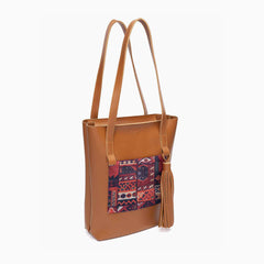 Rangoon Turkish Colorblock Tote Bag Brown