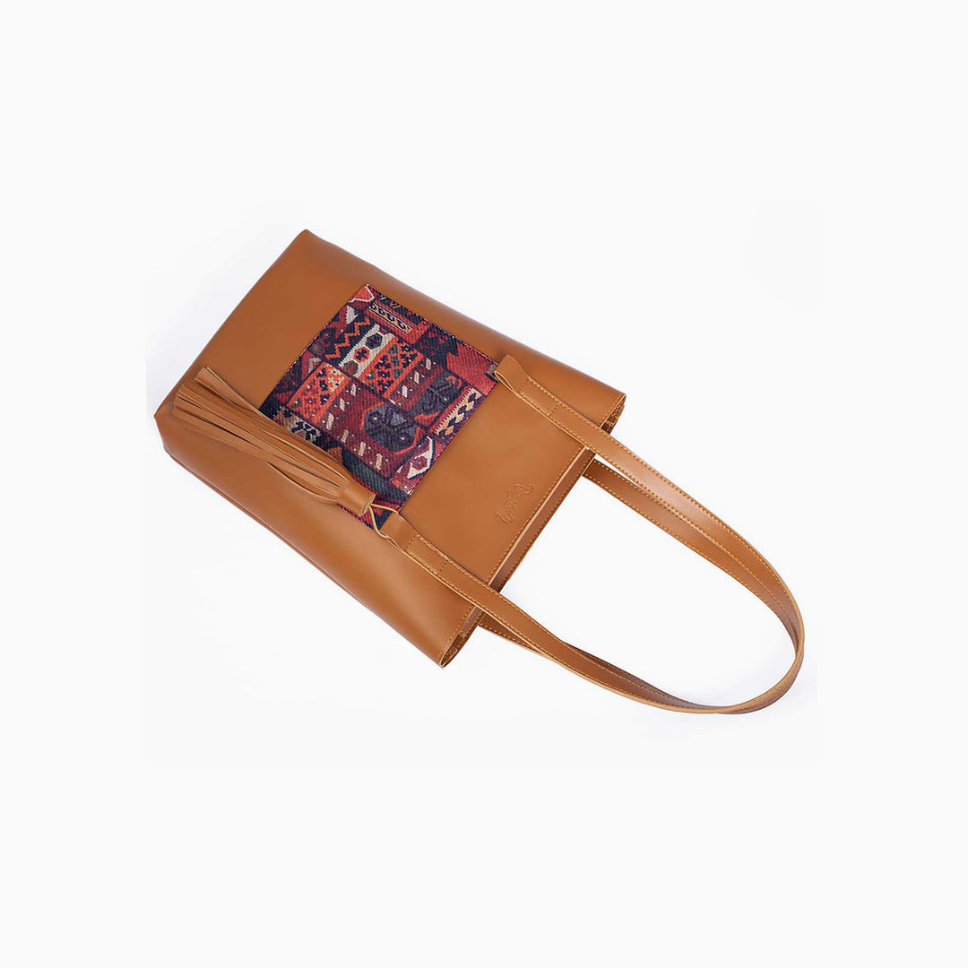 Rangoon Turkish Colorblock Tote Bag Brown