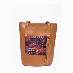 Rangoon Turkish Colorblock Tote Bag Brown