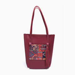 Rangoon Turkish Colorblock Tote Bag Maroon