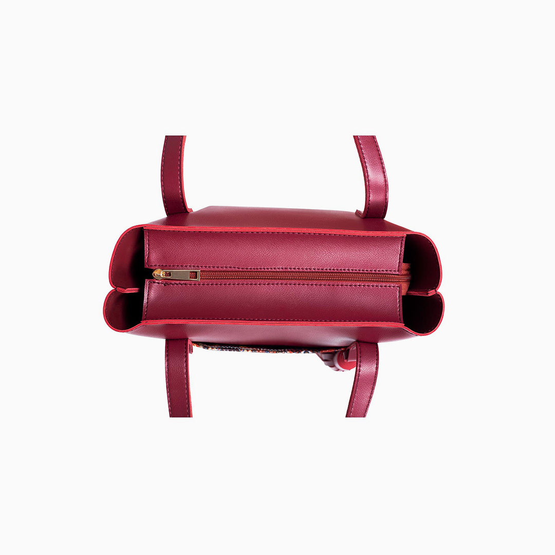 Rangoon Turkish Colorblock Tote Bag Maroon