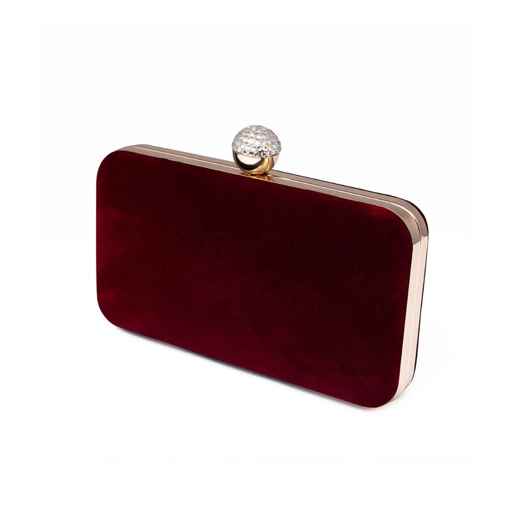 Rangoon Maroon Velvet Beauty Clutch