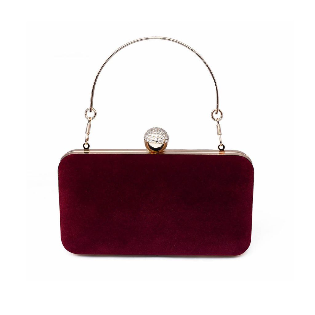 Rangoon Maroon Velvet Beauty Clutch