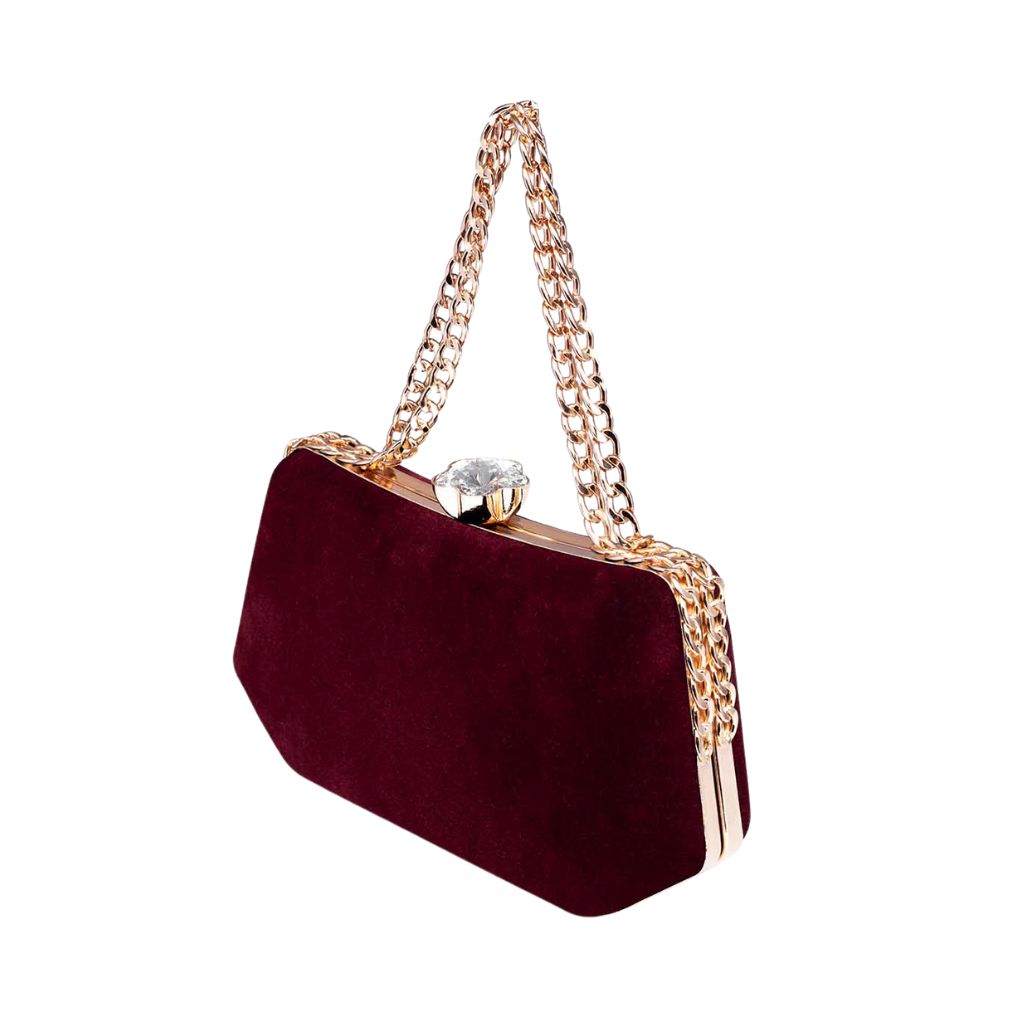 Rangoon Maroon Velvet Midnight Clutch