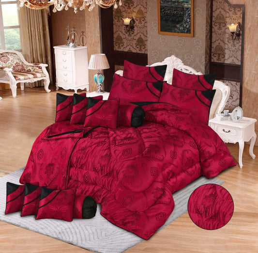 Jameson 14 Pcs Palachi Red Bedding Set with Filled Comforter 1280