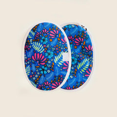 Refrigerator Door Handle Covers Set  Abstract Floral Blue