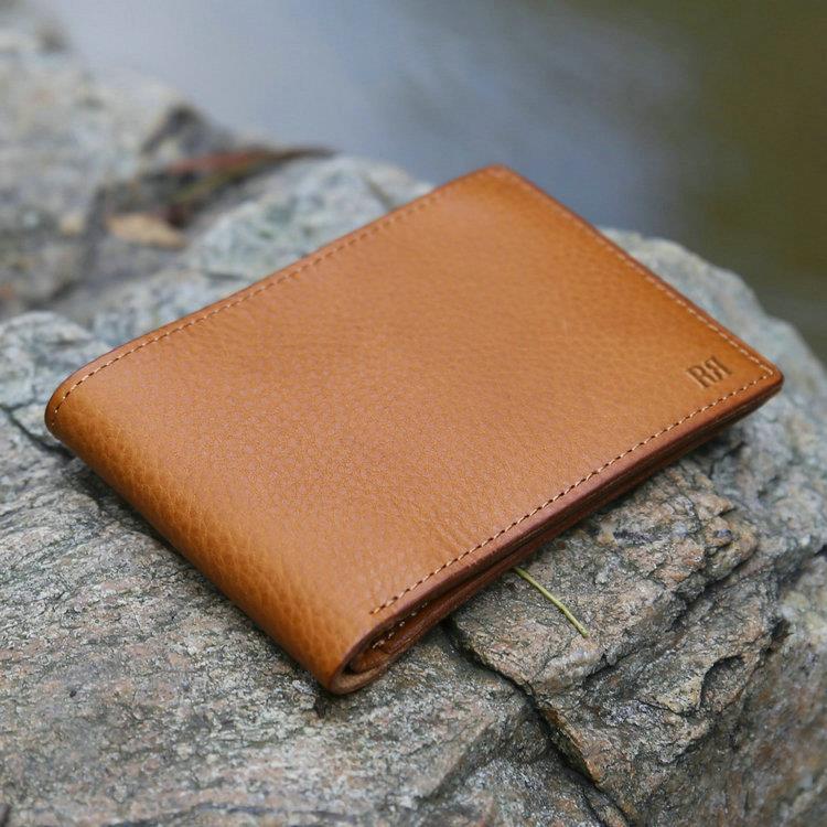 Riblor Italian Leather Billfold Wallet Full Grain Brown