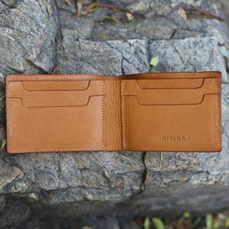 Riblor Italian Leather Billfold Wallet Full Grain Brown